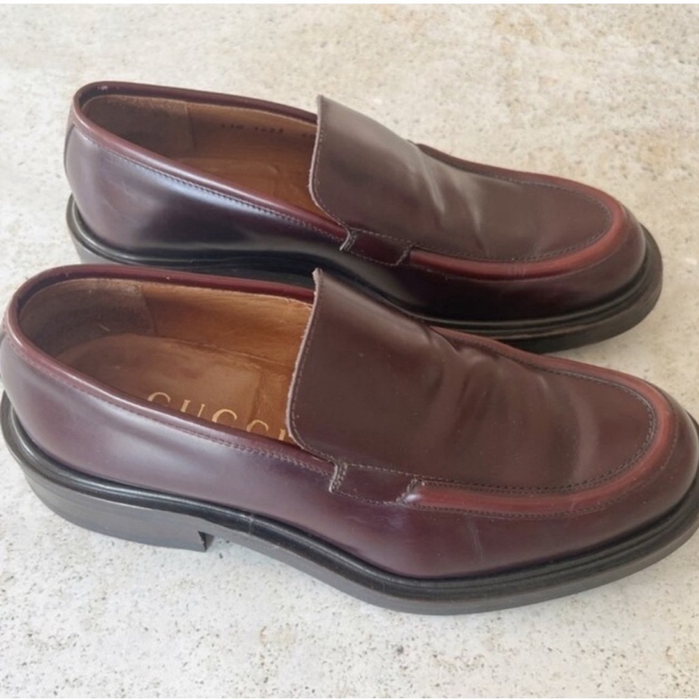 GUCCI Loafers Shoes Oxblood Size 40 EU - Picture 4 of 8
